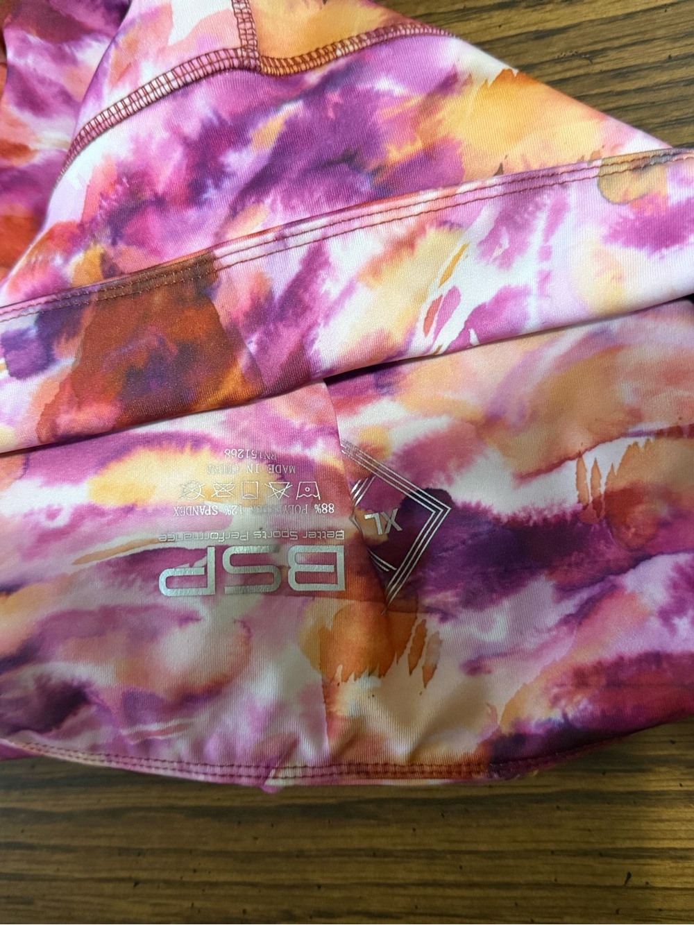 BSP Women's Pink & Orange Tie-Dye Leggings